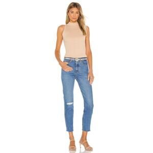Levi's Jean Wedgie Icon High Rise Button Fly Athens Blue 25 Raw Hem Distressed